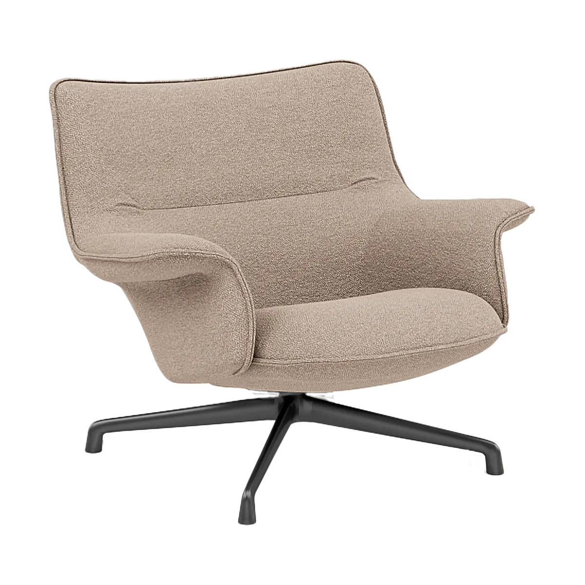 Poltrona Doze bassa con base girevole, Hearth 6 Antracite/nero Muuto