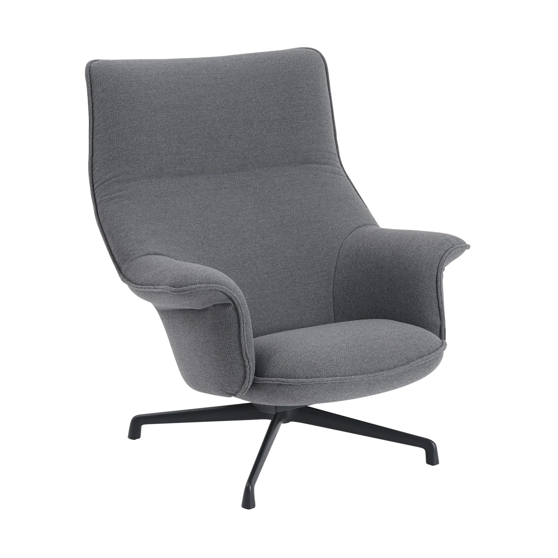 Poltrona Doze swivel base, Ocean 80-anthracite black Muuto