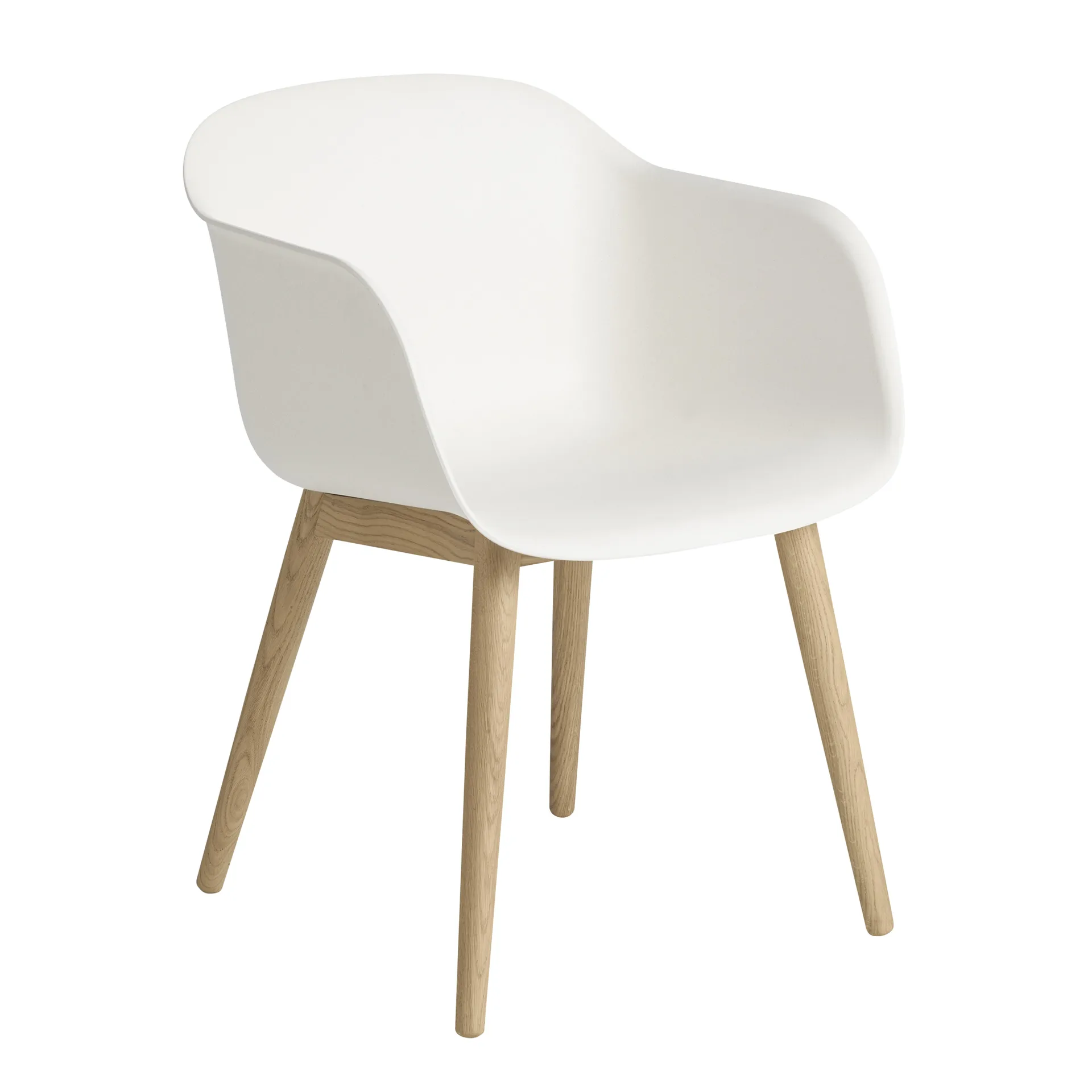 Poltrona Fiber con gambe in legno, Rovere bianco naturale Muuto