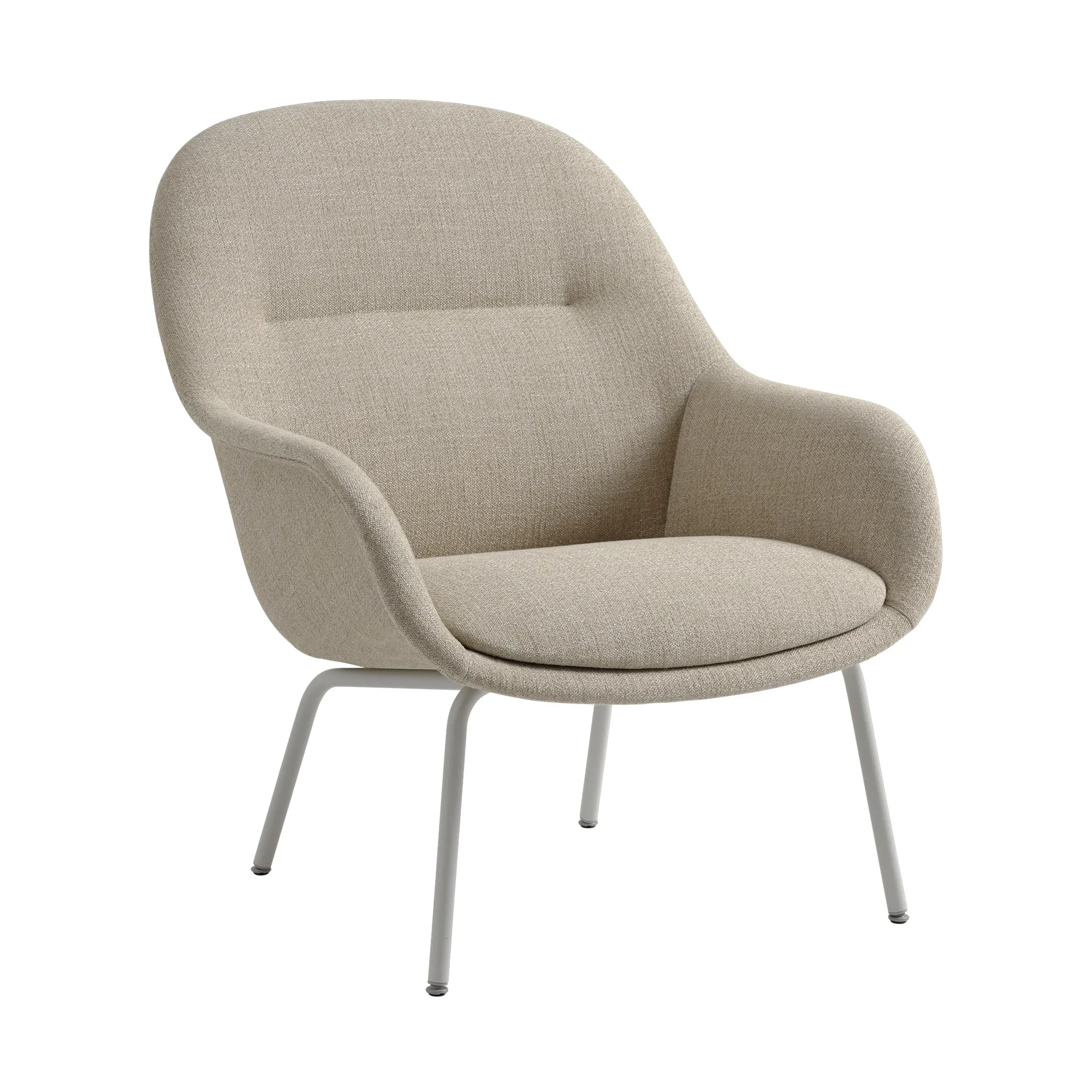 Poltrona Fiber Lounge con gambe in acciaio, Ecriture 240-grigio Muuto