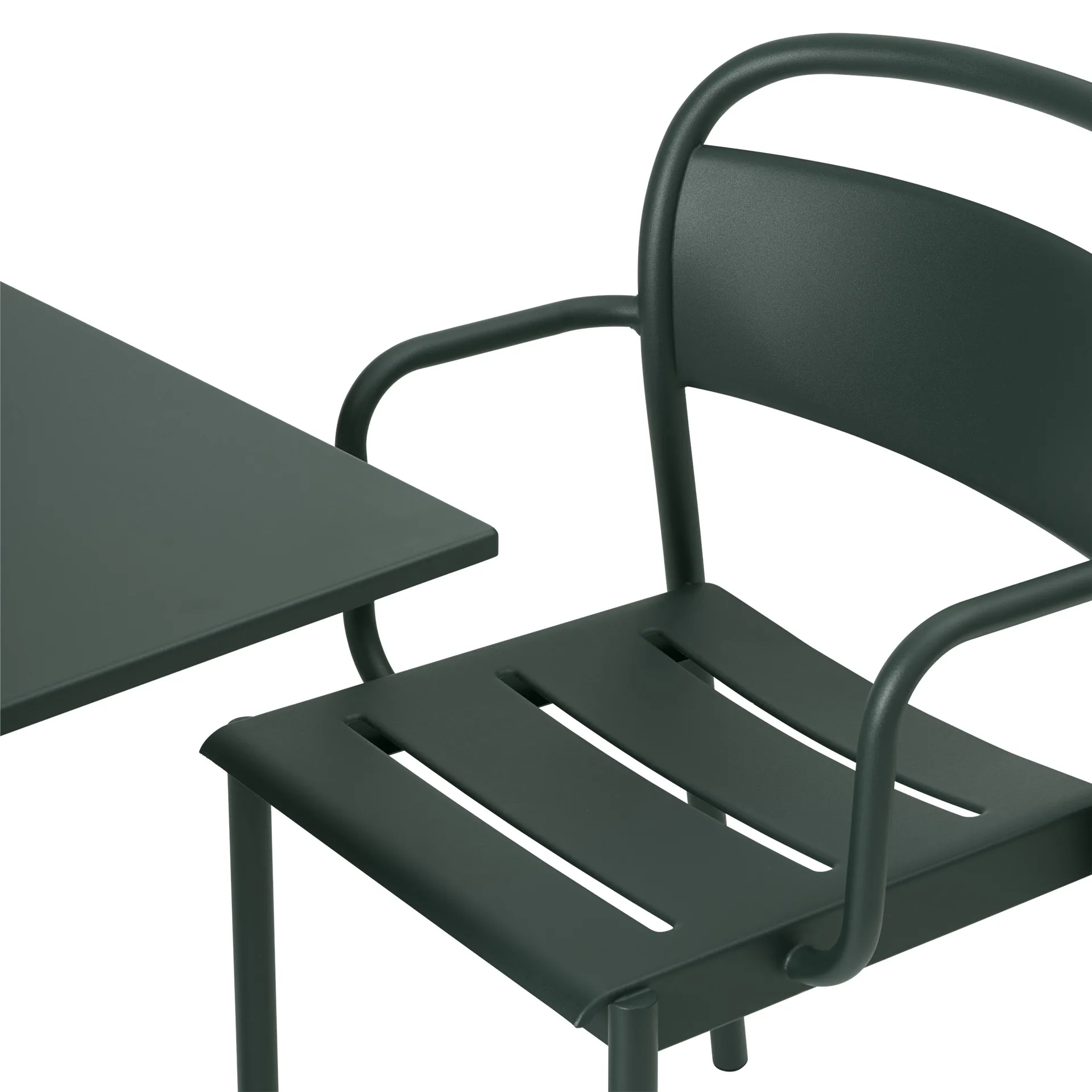 Poltroncina con braccioli Linear Steel, Dark green Muuto