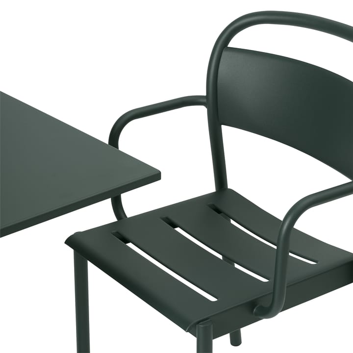 Poltroncina con braccioli Linear Steel - Dark green - Muuto