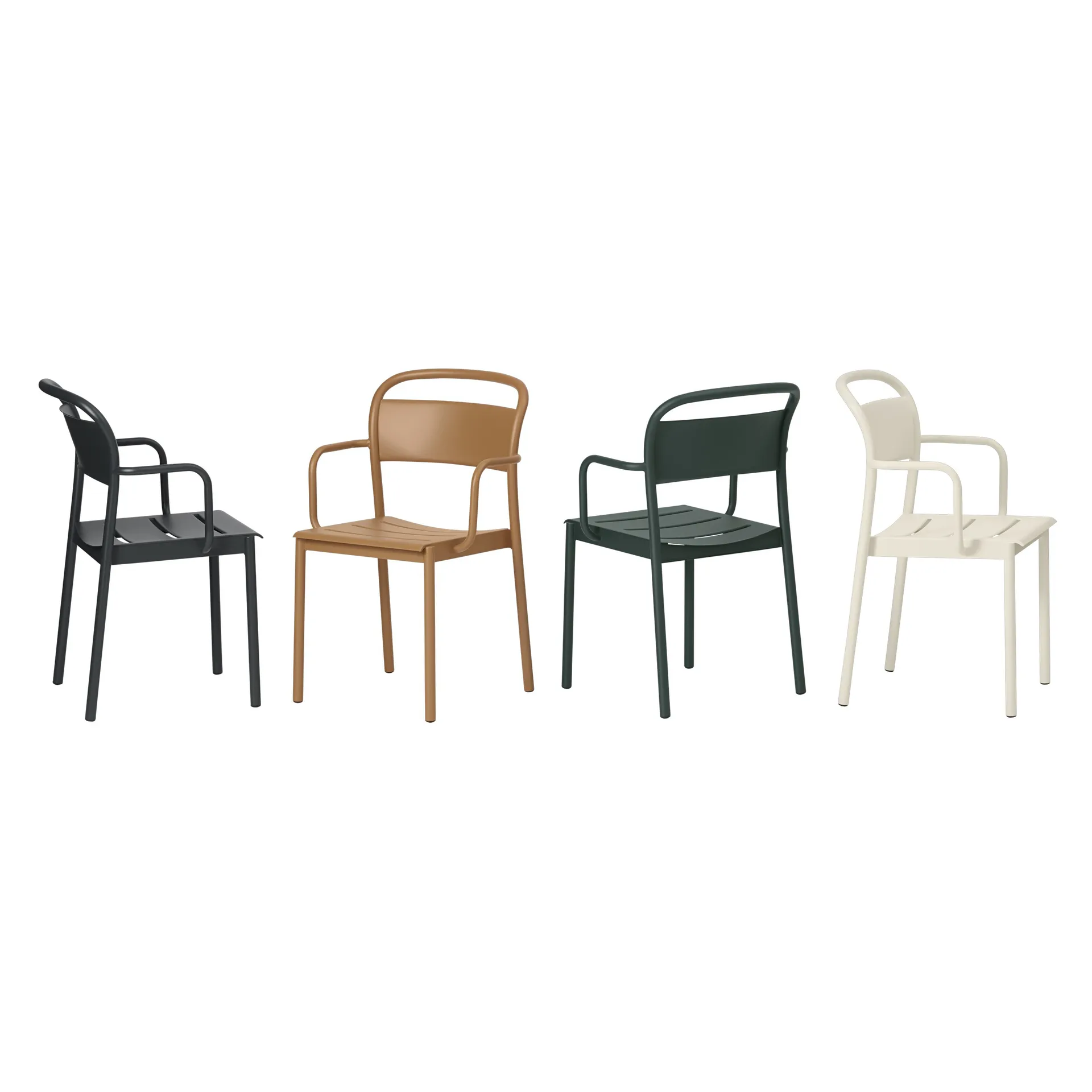 Poltroncina con braccioli Linear Steel, Dark green Muuto