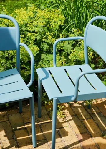 Poltroncina con braccioli Linear Steel - Pale blue - Muuto