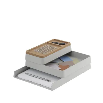 Portaoggetti Arrange Desktop - grigio, configurazione 1 - Muuto