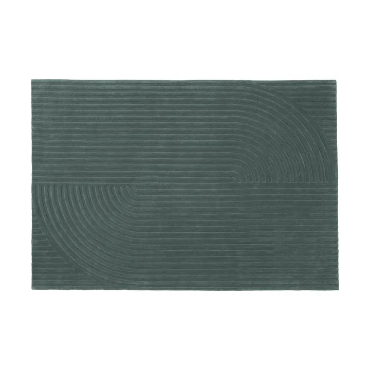 Relevo Rug Quattro tappeto in lana - Dark green, 170x240 cm - Muuto