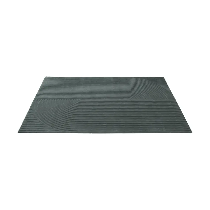 Relevo Rug Quattro tappeto in lana - Dark green, 200x300 cm - Muuto