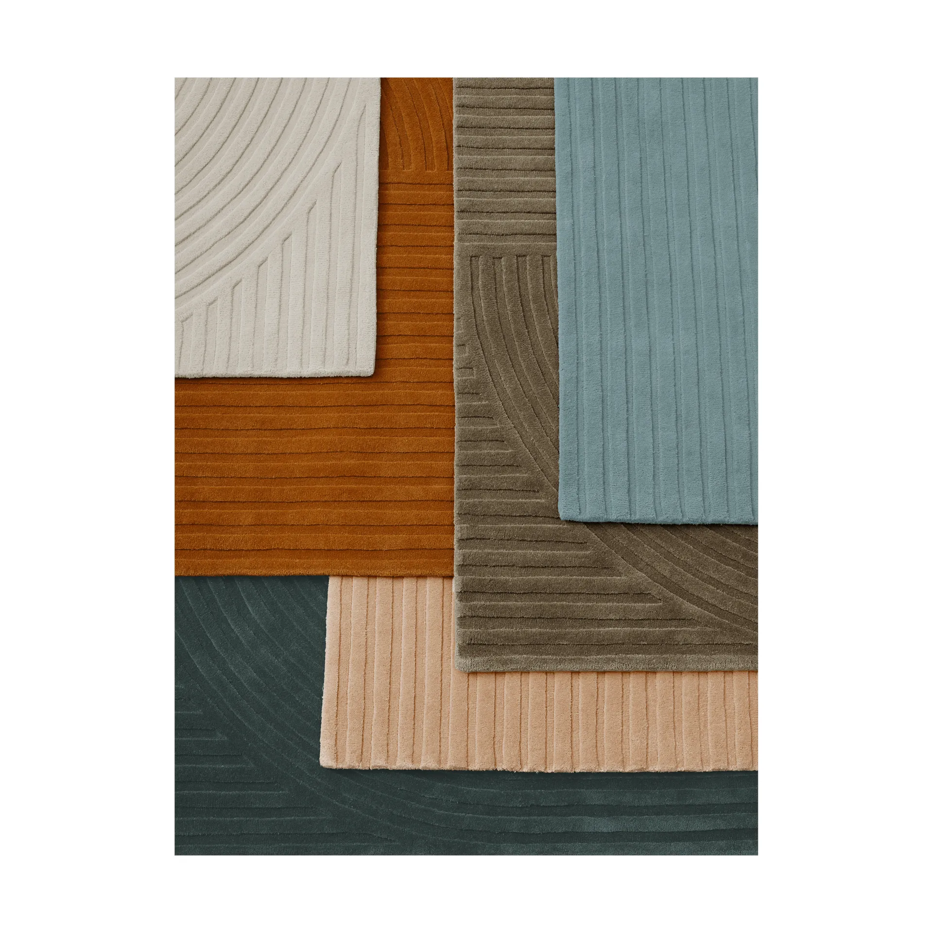 Relevo Rug Quattro tappeto in lana, Light rose, 170x240 cm Muuto