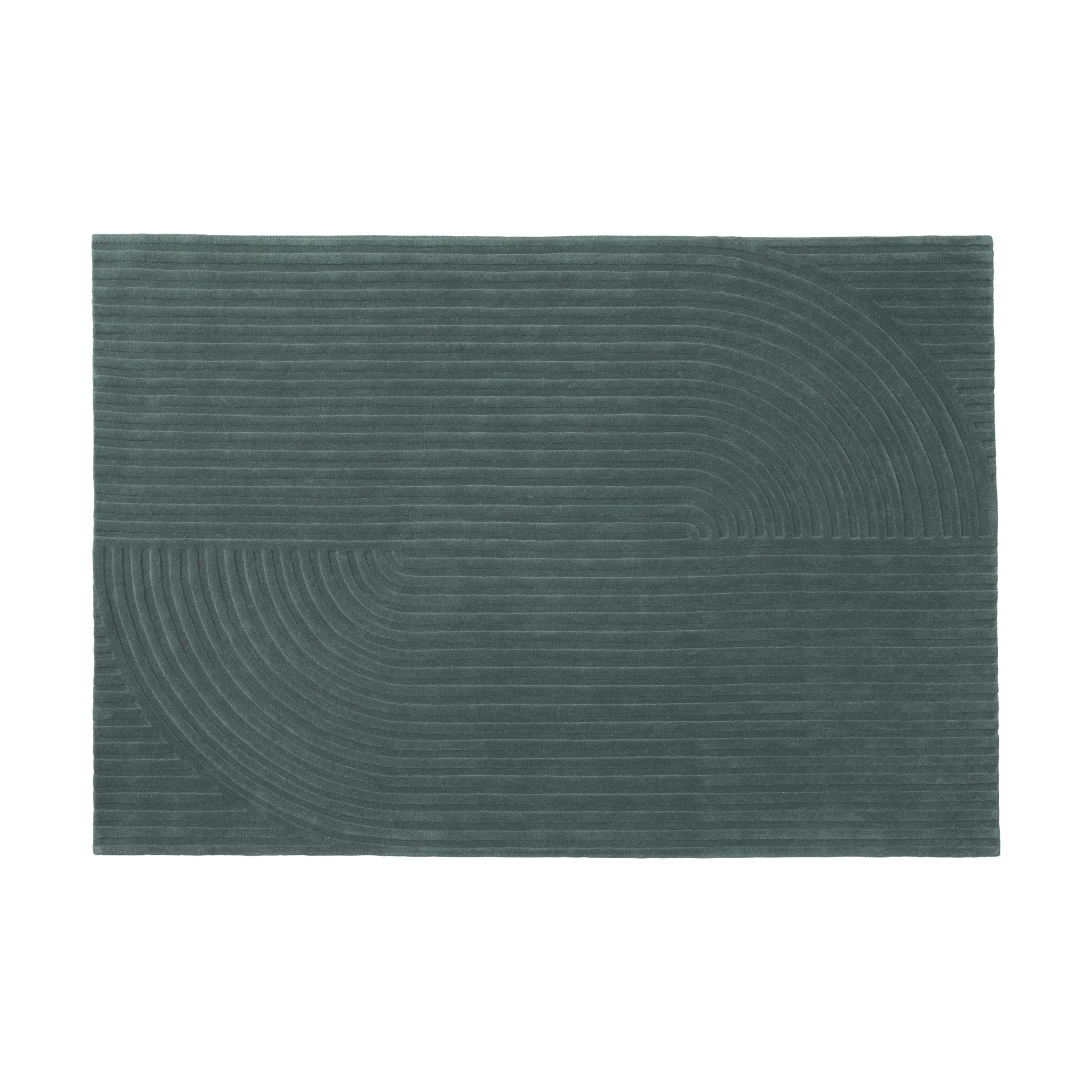 Relevo Rug Quattro tappeto in lana, Verde scuro, 170x240 cm Muuto