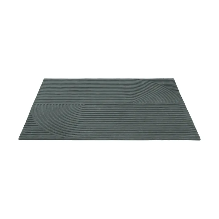 Relevo Rug Quattro tappeto in lana - Verde scuro, 170x240 cm - Muuto