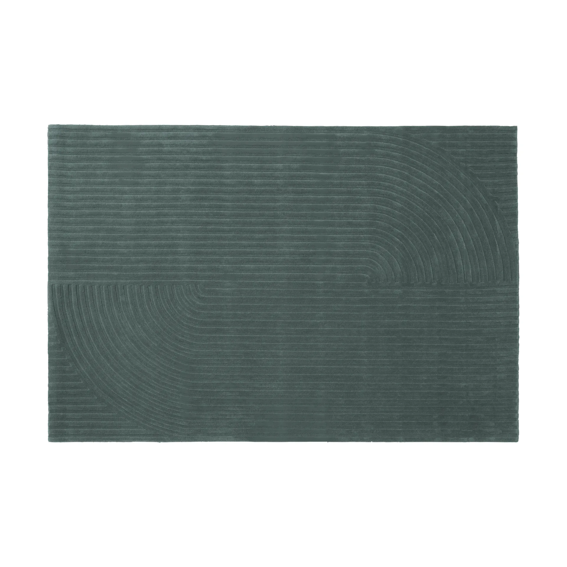 Relevo Rug Quattro tappeto in lana, Verde scuro, 200x300 cm Muuto