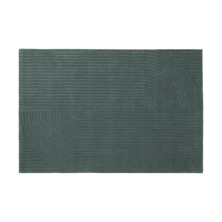 Relevo Rug Quattro tappeto in lana - Verde scuro, 200x300 cm - Muuto