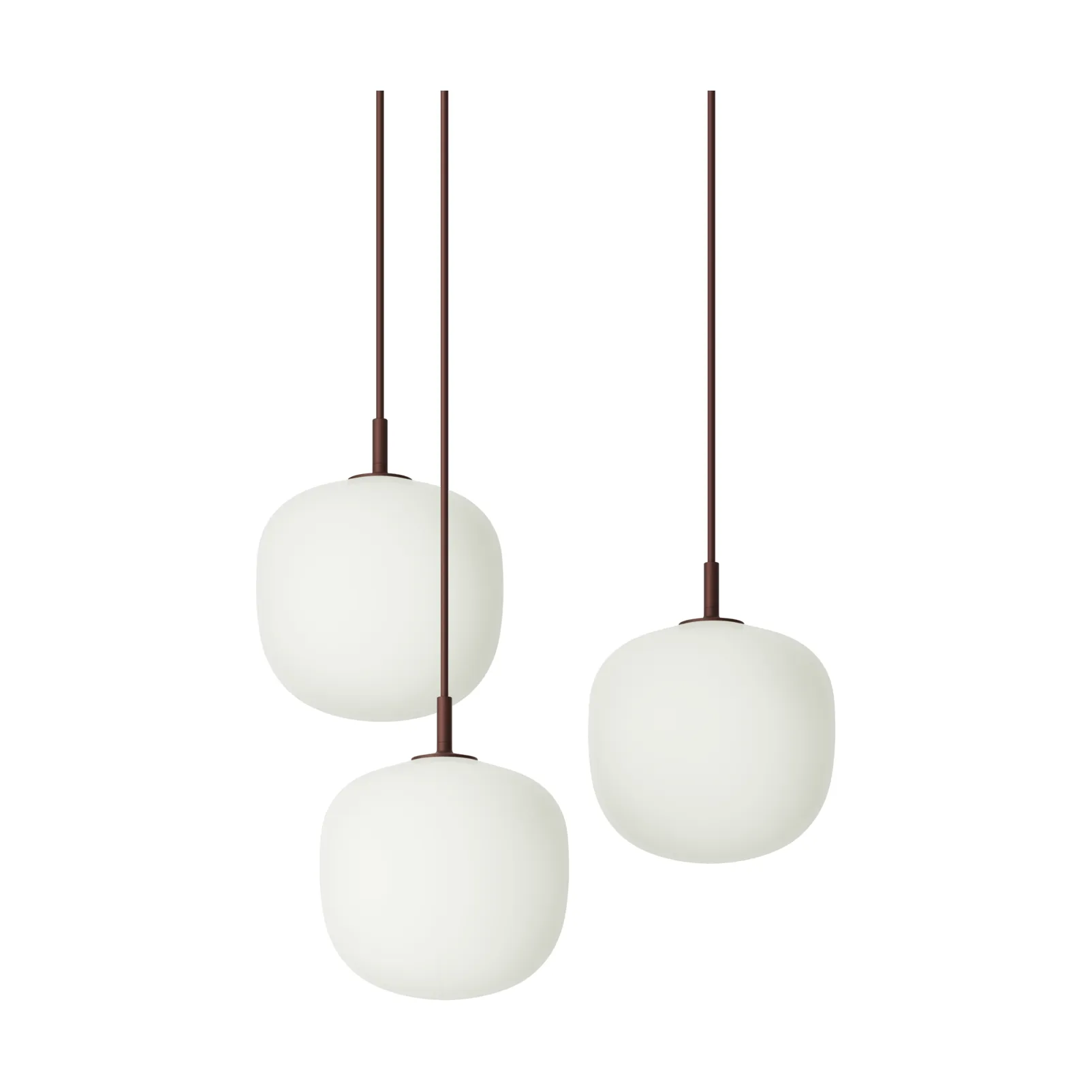 Rime Pendant Cluster 3 lampadario, Rosso intenso, Ø18 cm Muuto