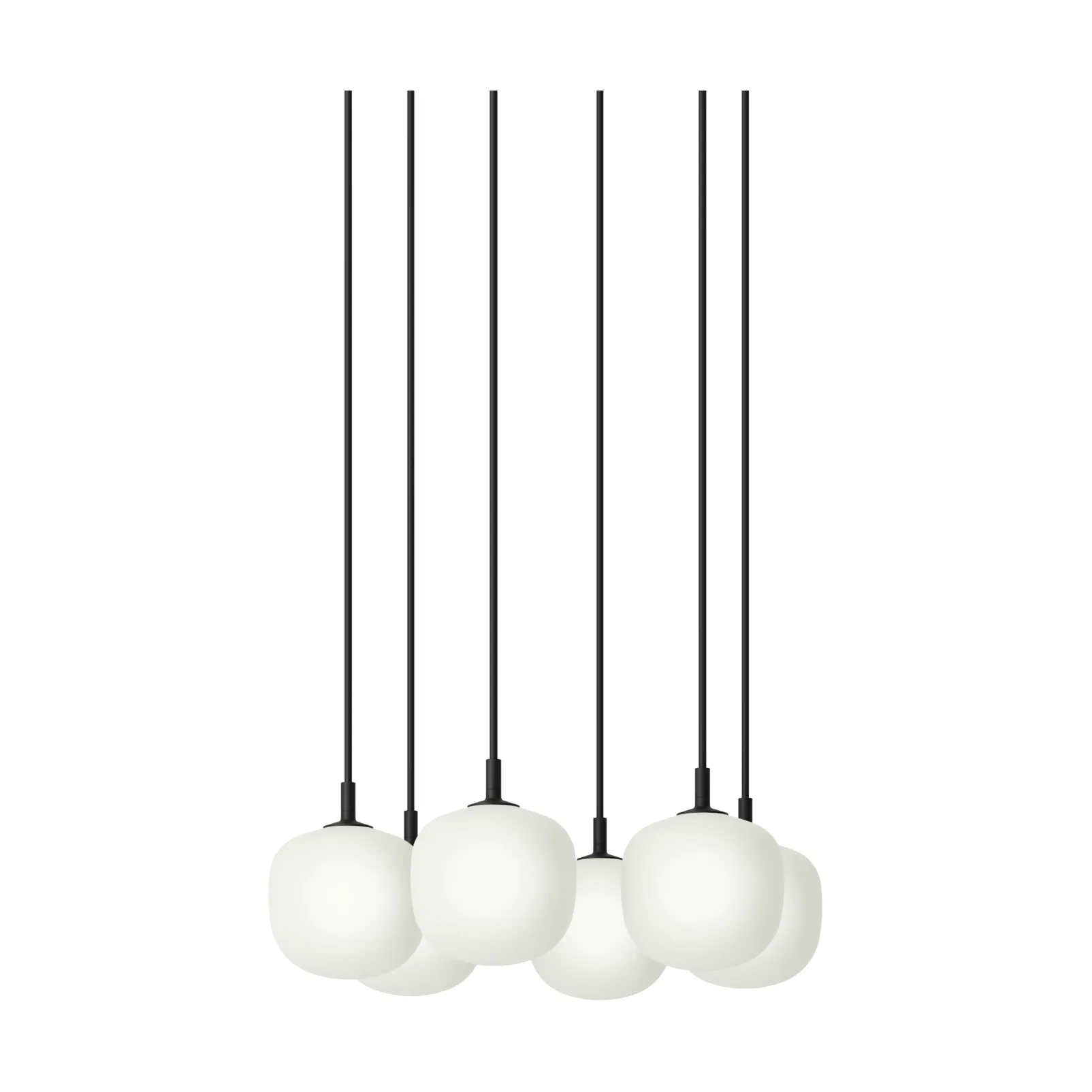 Rime Pendant Cluster 6 sospensione, Black, Ø12 cm Muuto