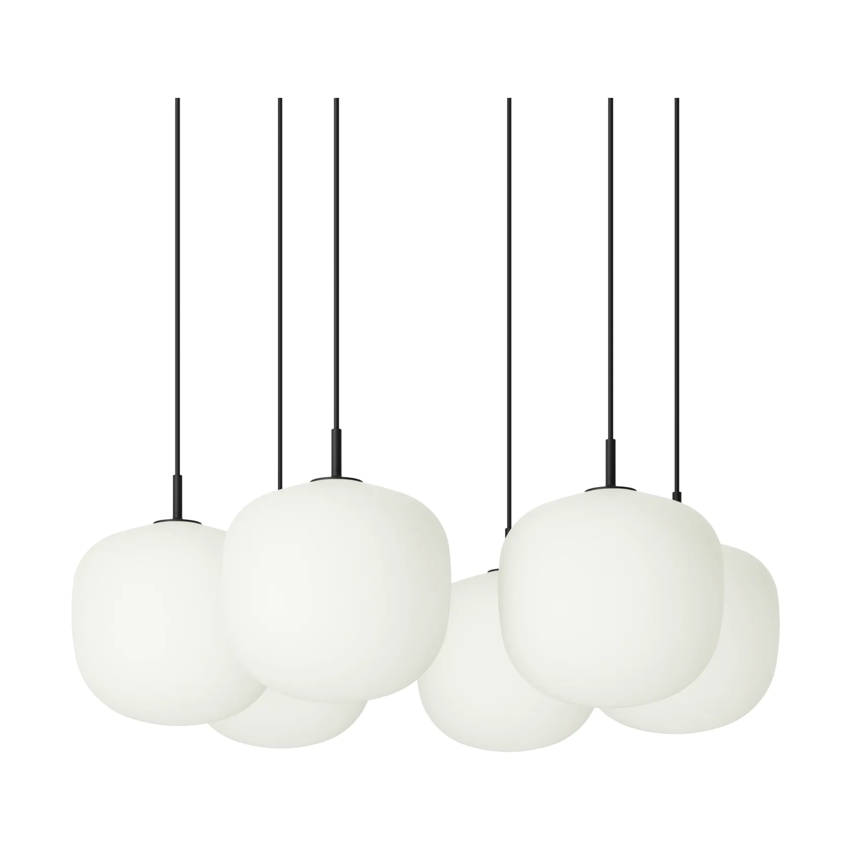 Rime Pendant Cluster 6 sospensione, Nero, Ø25 cm Muuto