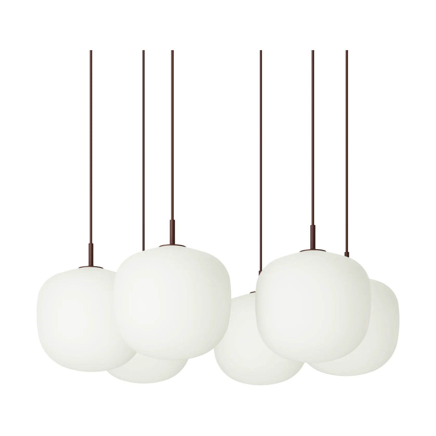 Rime Pendant Cluster 6 sospensione, Rosso intenso, Ø25 cm Muuto