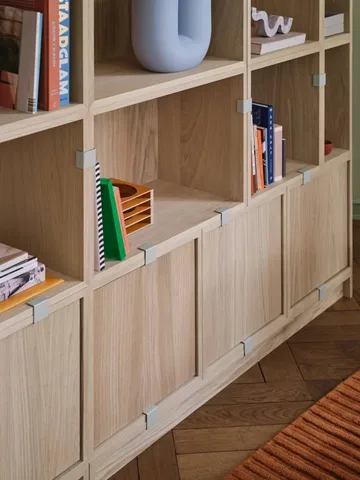 Scaffalatura aperta impilata 2.0, piccola - rovere - Muuto