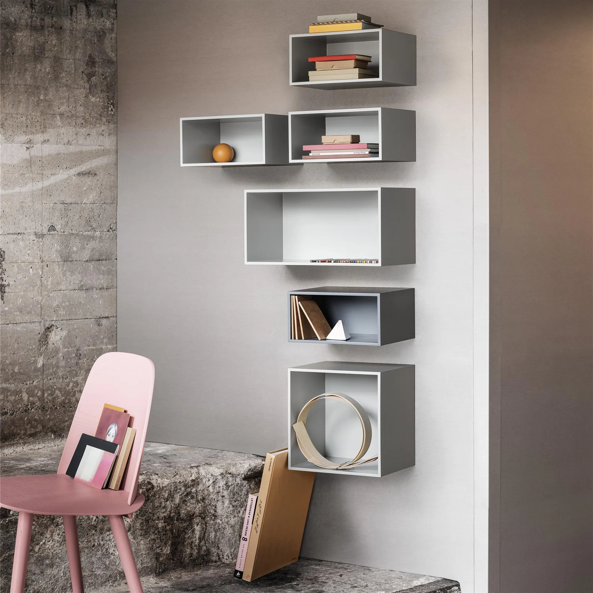 Scaffalatura Mini Stacked 2.0, grande, grigio chiaro Muuto