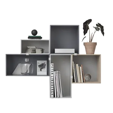 Scaffalatura Mini Stacked 2.0, grande - grigio - Muuto