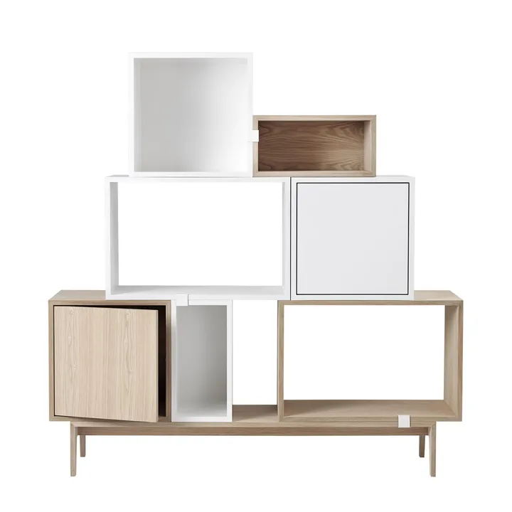 Scaffalatura Stacked con porta medium - bianco - Muuto