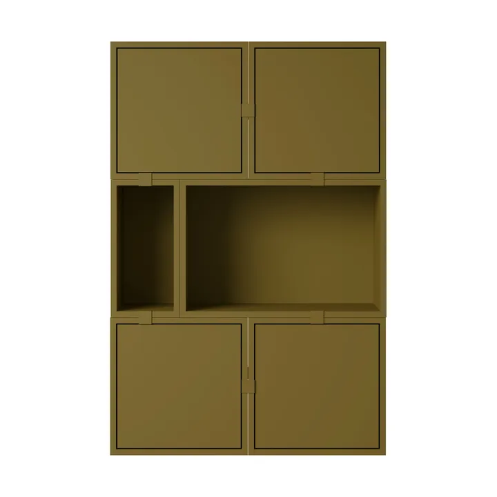 Scaffalatura Stacked sideboard configurazione 4 - Marrone verde - Muuto
