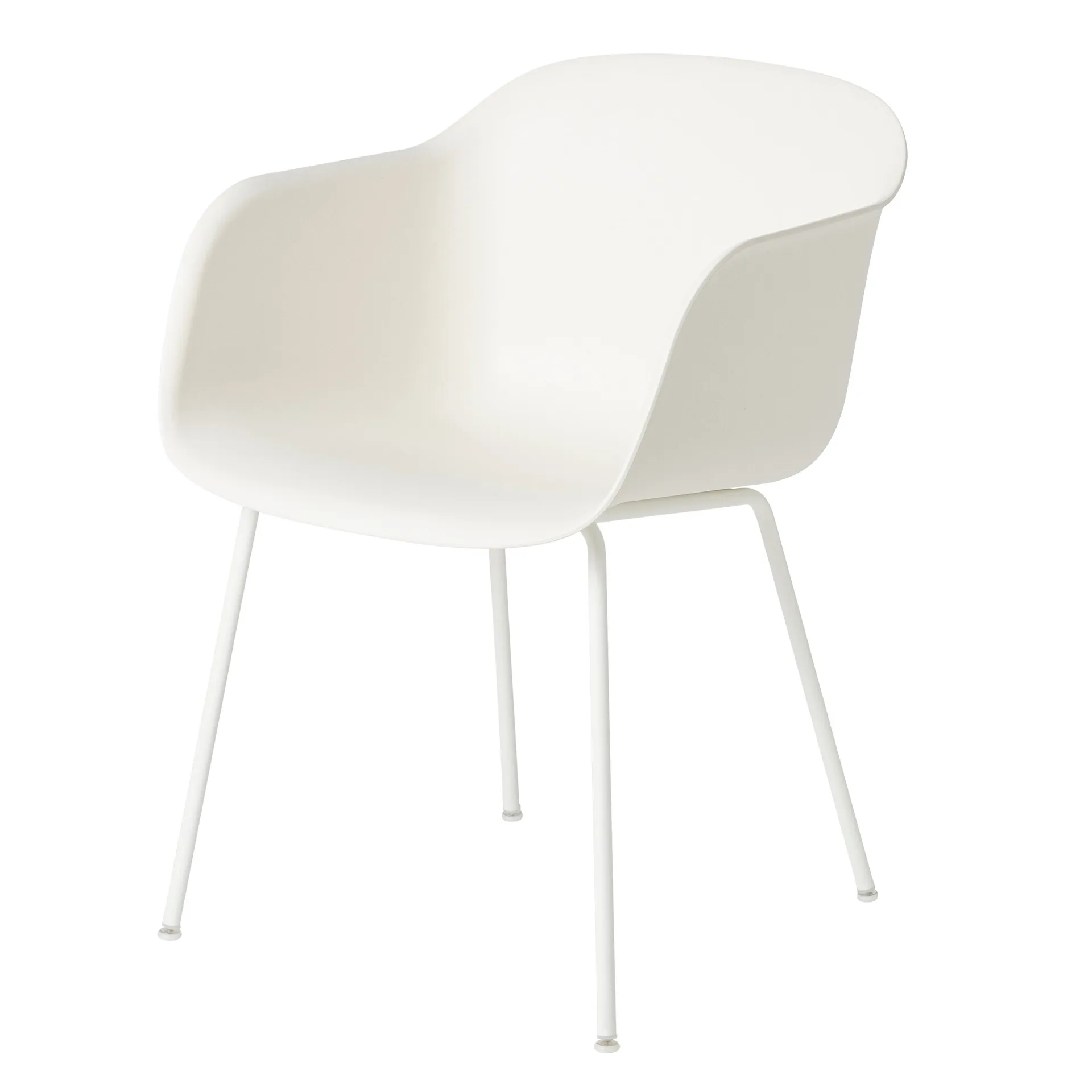 Sedia con braccioli Fiber Chair, Bianco naturale (plastica) Muuto