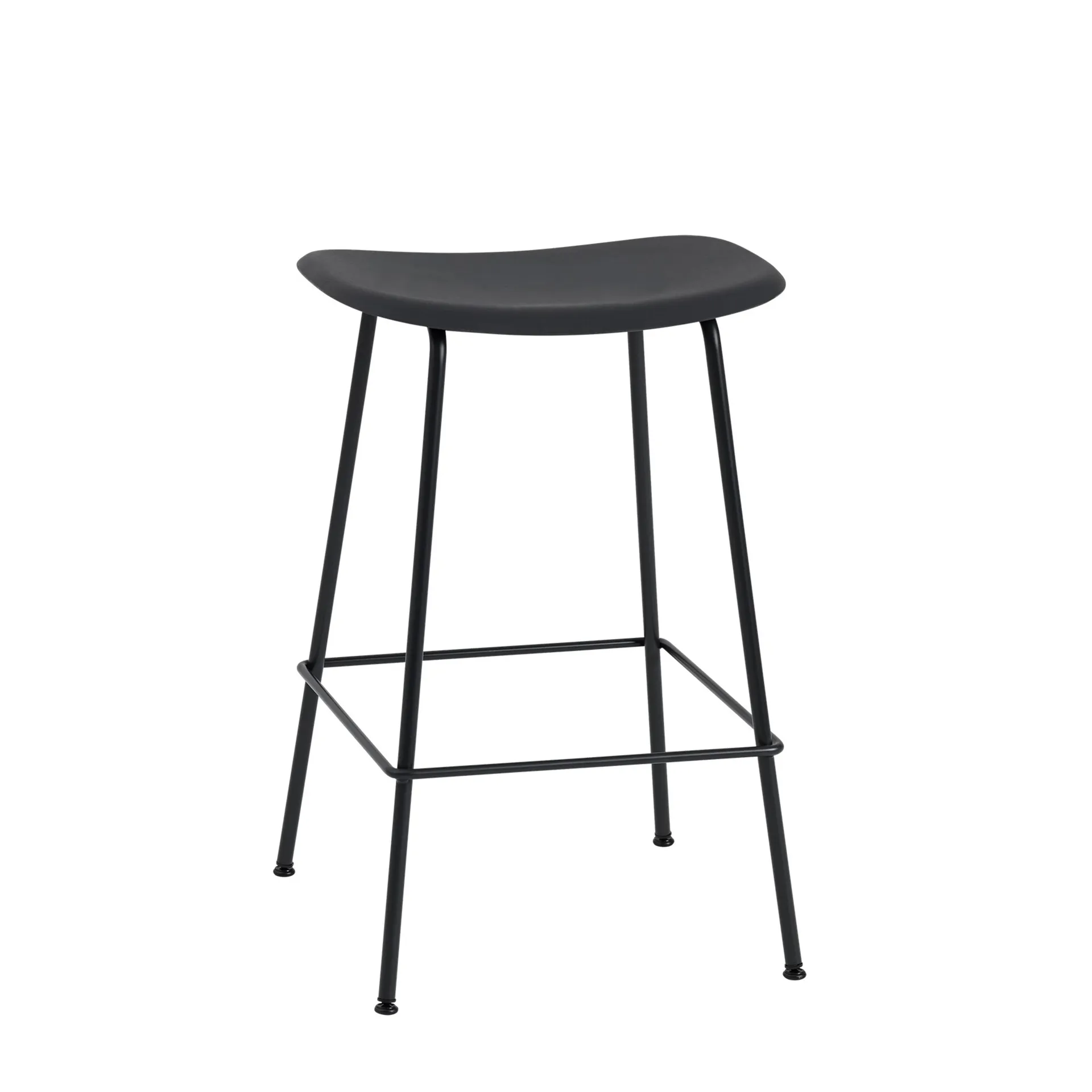 Sedia da bar Fiber Tube 65 cm, Nero Muuto