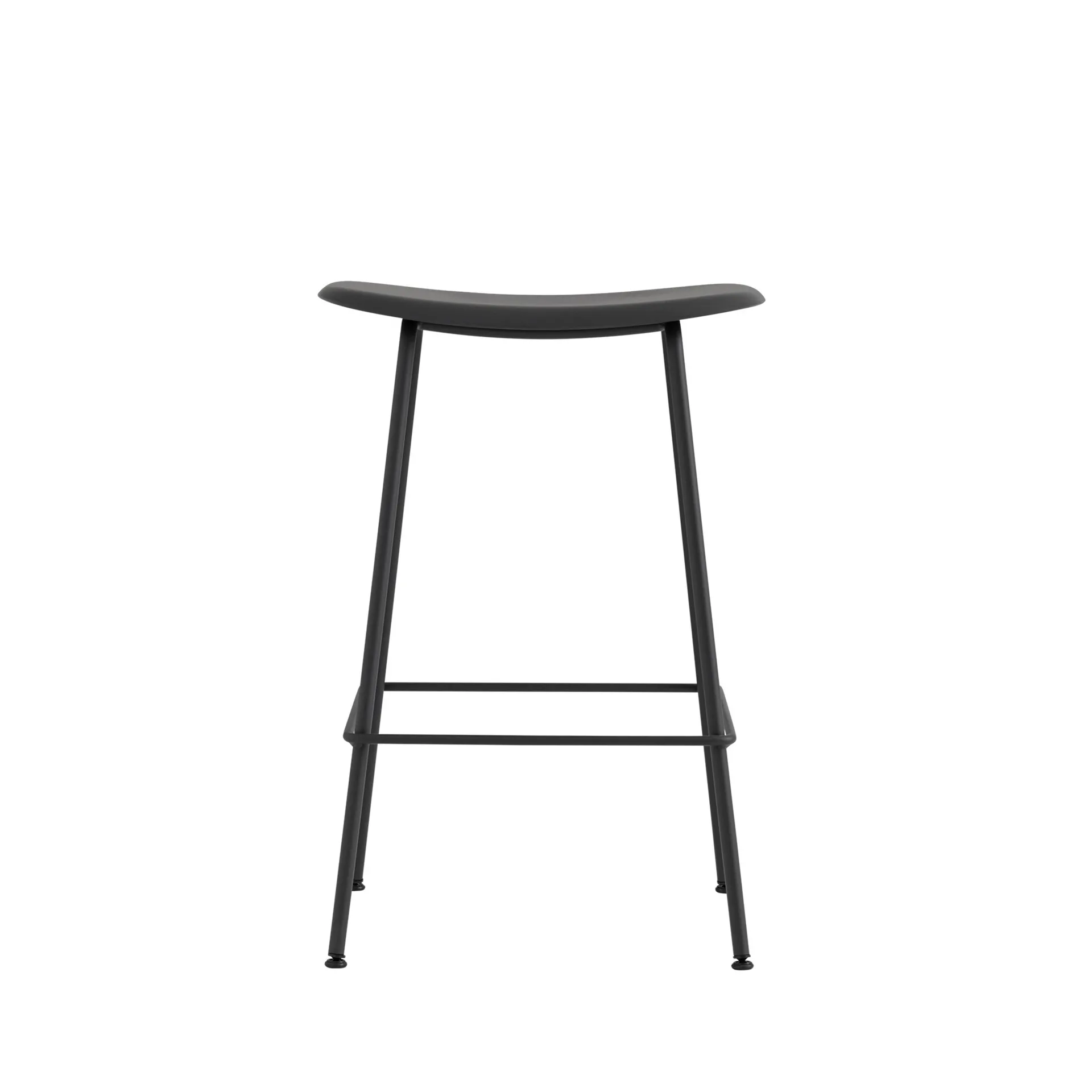 Sedia da bar Fiber Tube 65 cm, Nero Muuto
