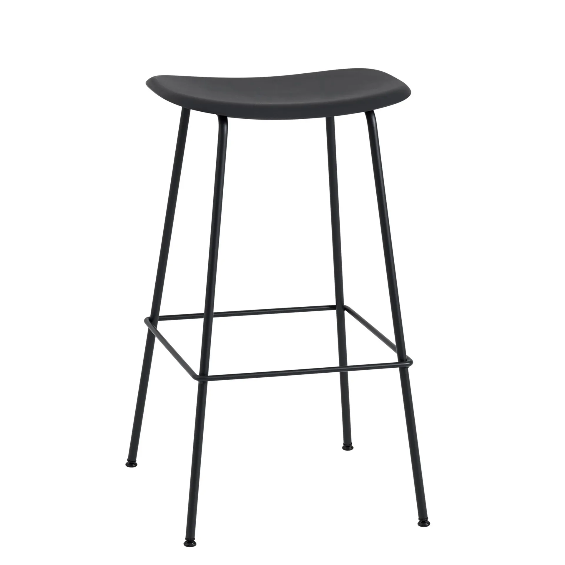 Sedia da bar Fiber Tube 75 cm, Nero Muuto