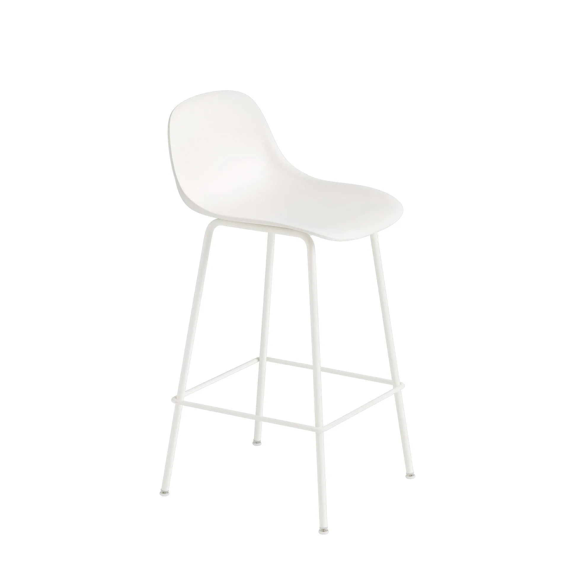 Sedia da bar Fiber Tube con schienale 65 cm, Bianco Muuto