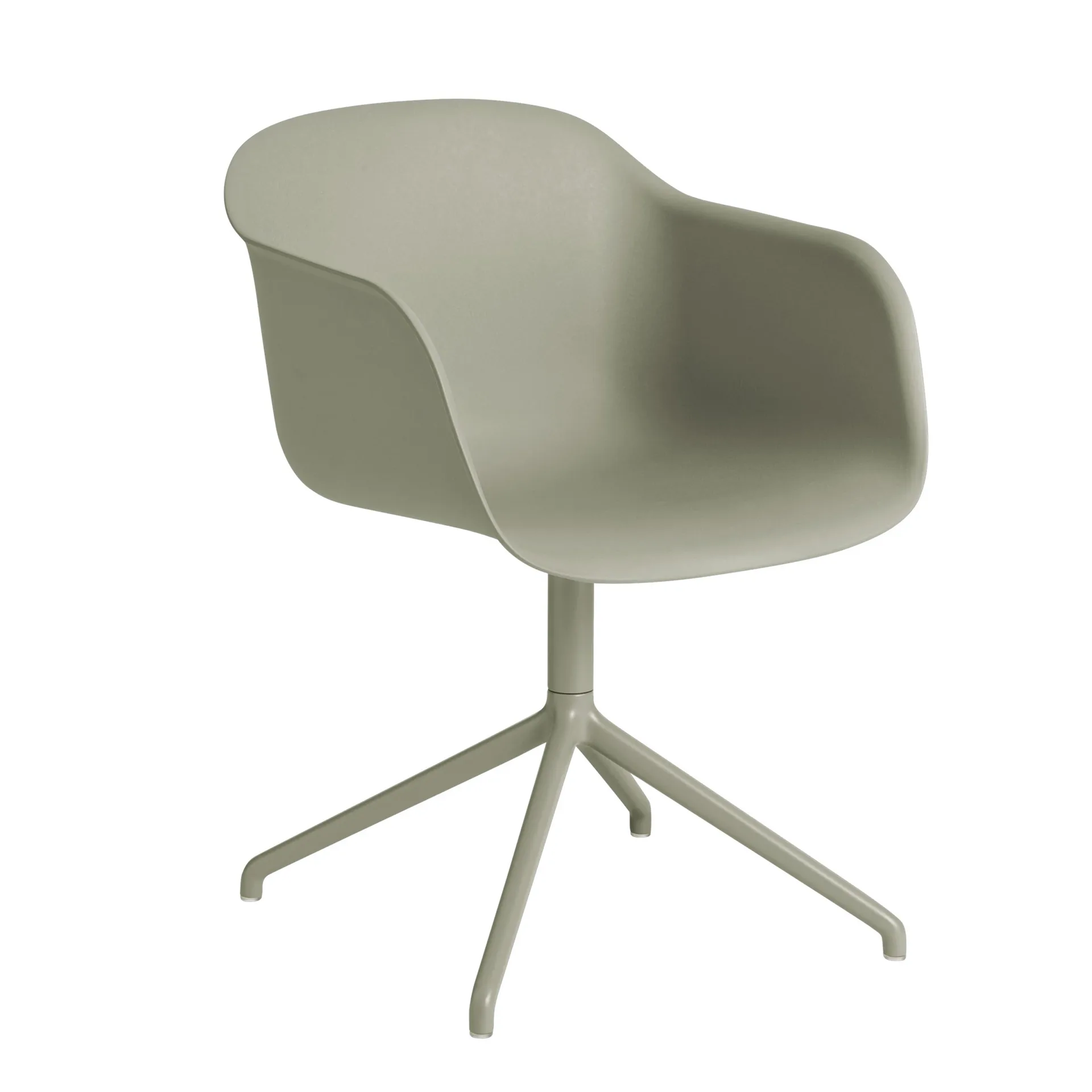 Sedia da ufficio con braccioli e base girevole Fiber, Verde polvere (plastica) Muuto
