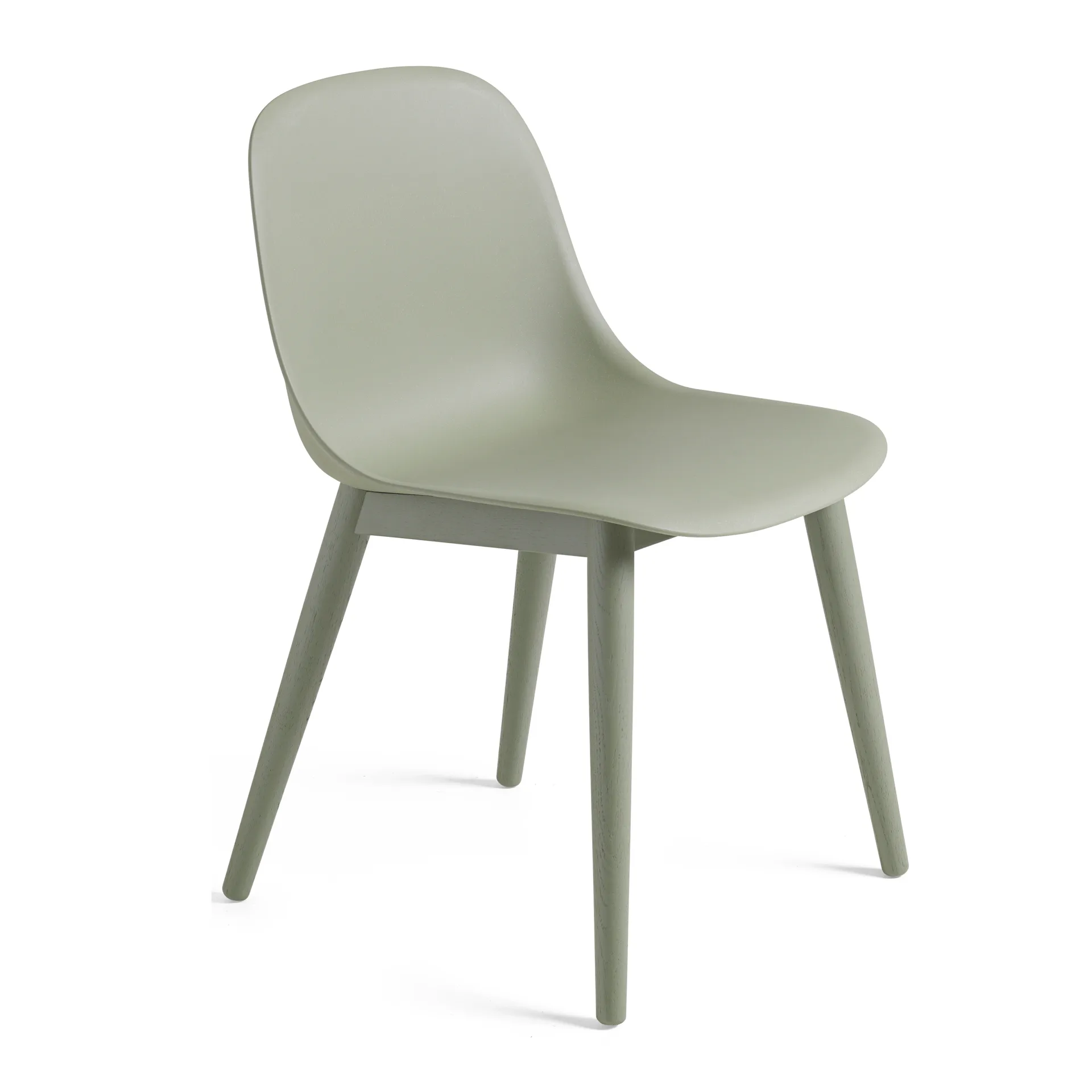 Sedia Fiber con gambe in legno , dusty green Muuto