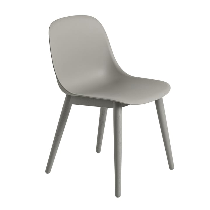 Sedia Fiber con gambe in legno  - Grey (plastica) - Muuto