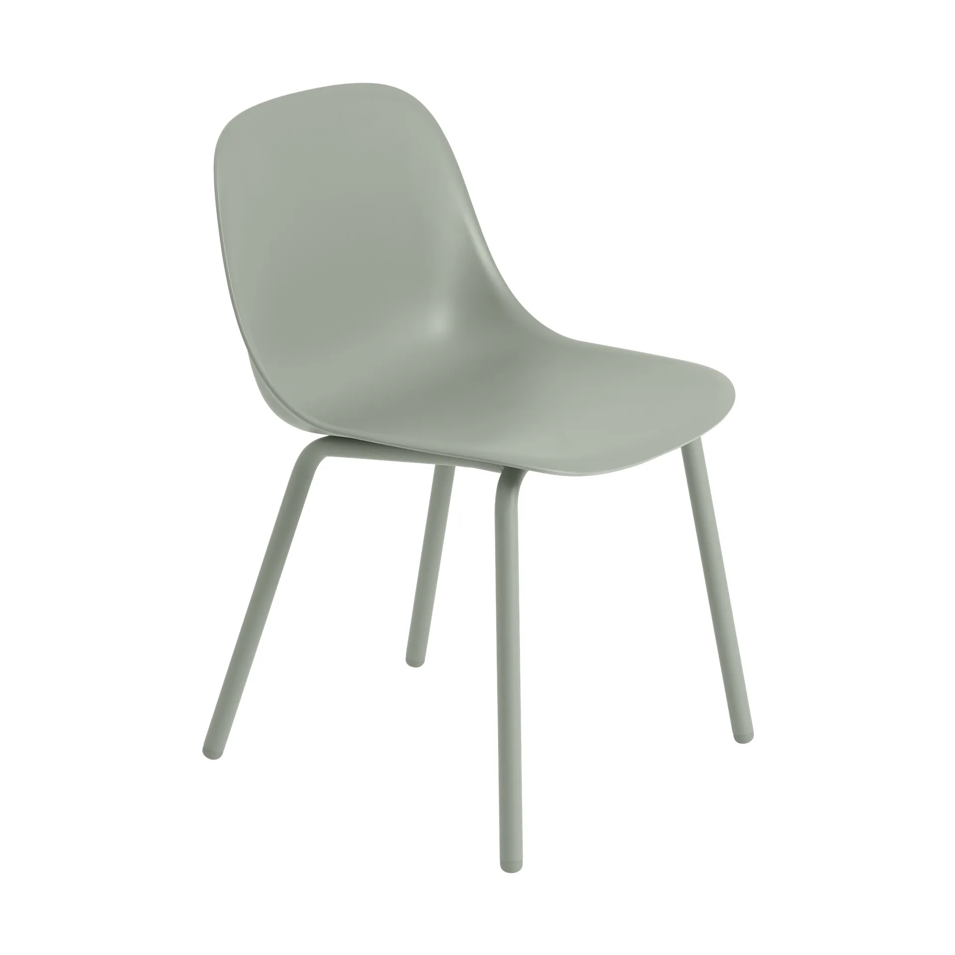 Sedia Fiber Outdoor con gambe in acciaio, Dusty green Muuto