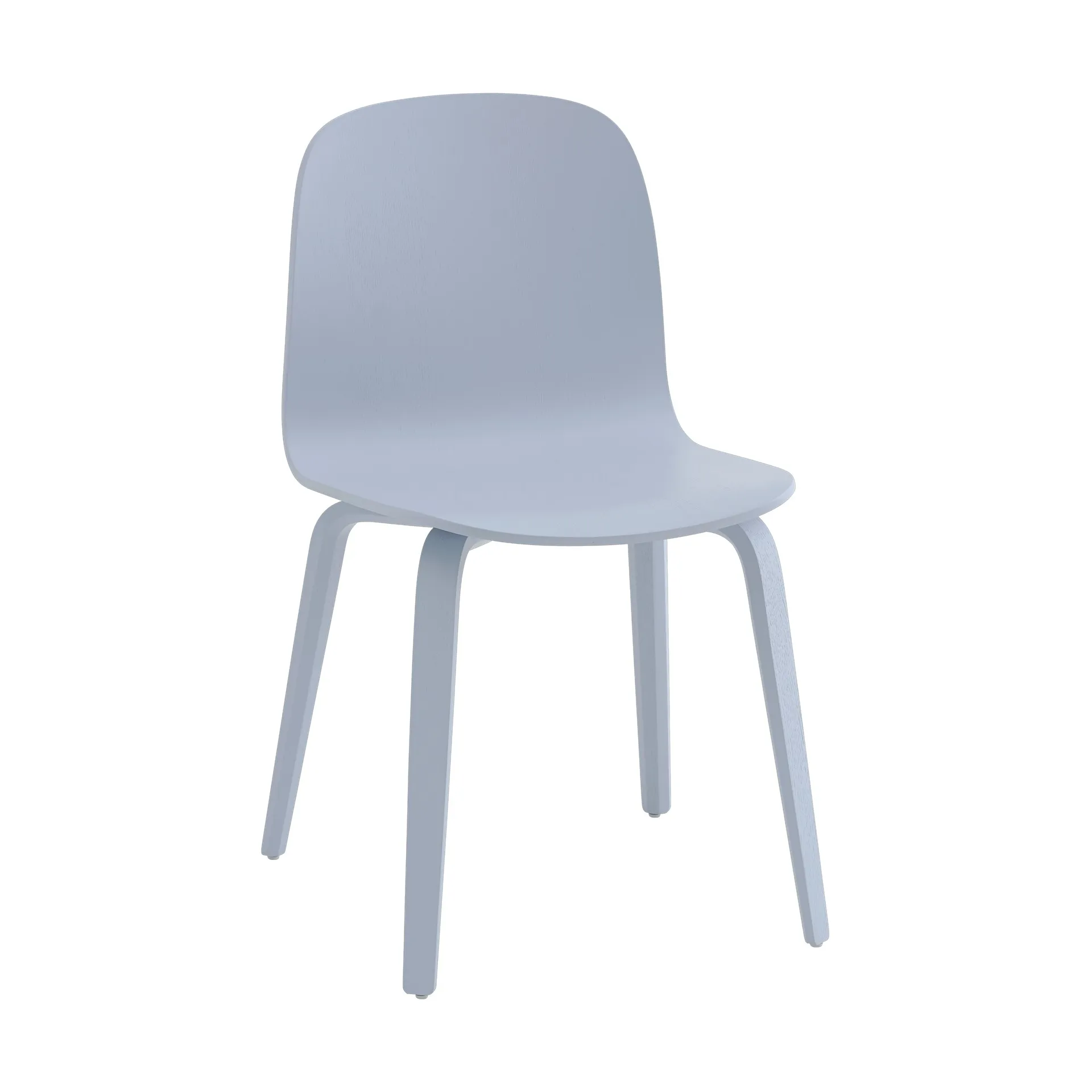 Sedia Visu con base in legno, Azzurro  Muuto
