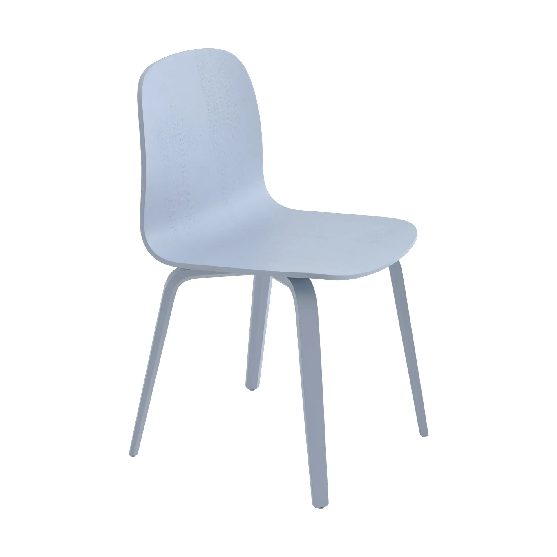 Sedia Visu con base in legno, Azzurro  Muuto