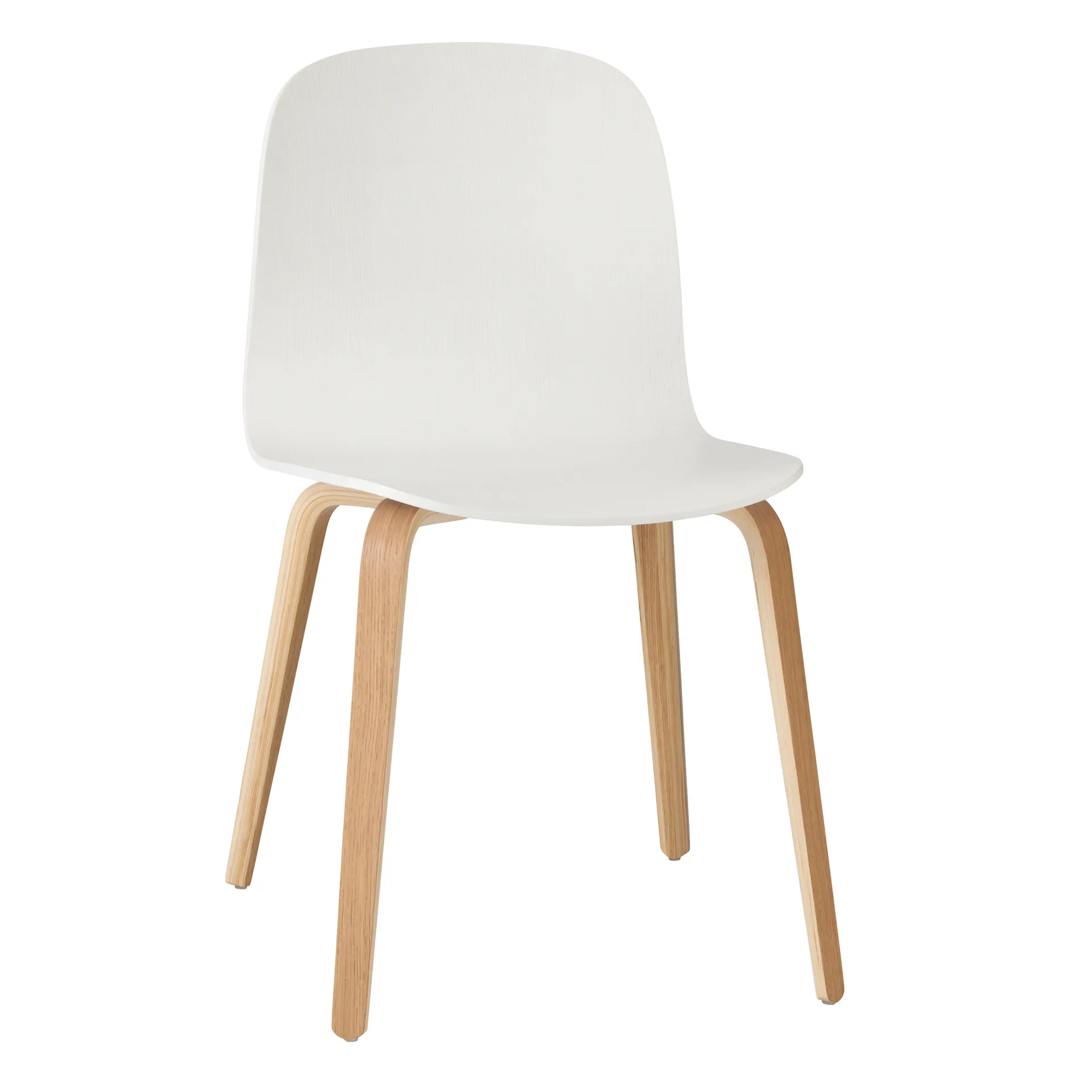 Sedia Visu con base in legno, bianco - rovere Muuto