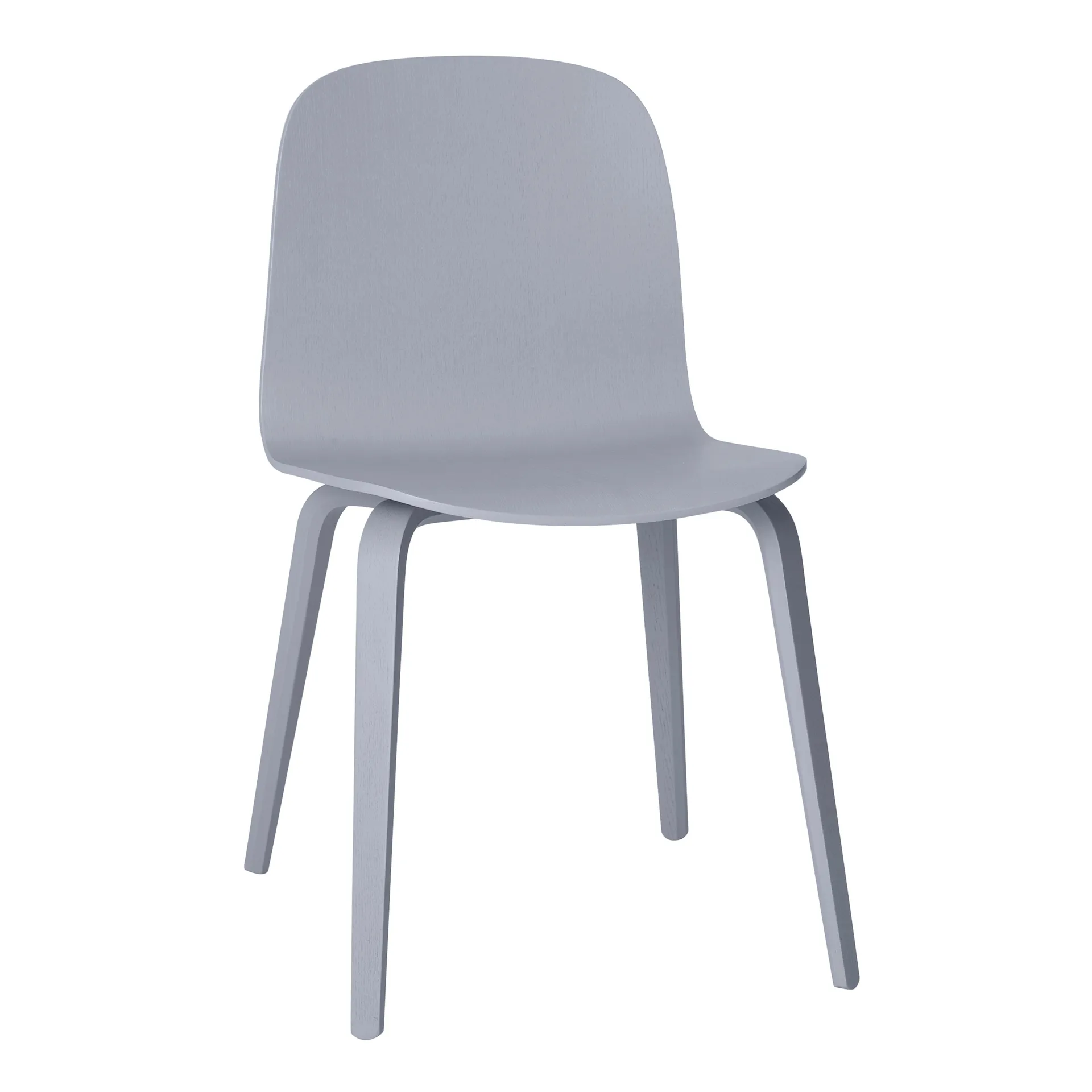 Sedia Visu con base in legno, Grigio Muuto