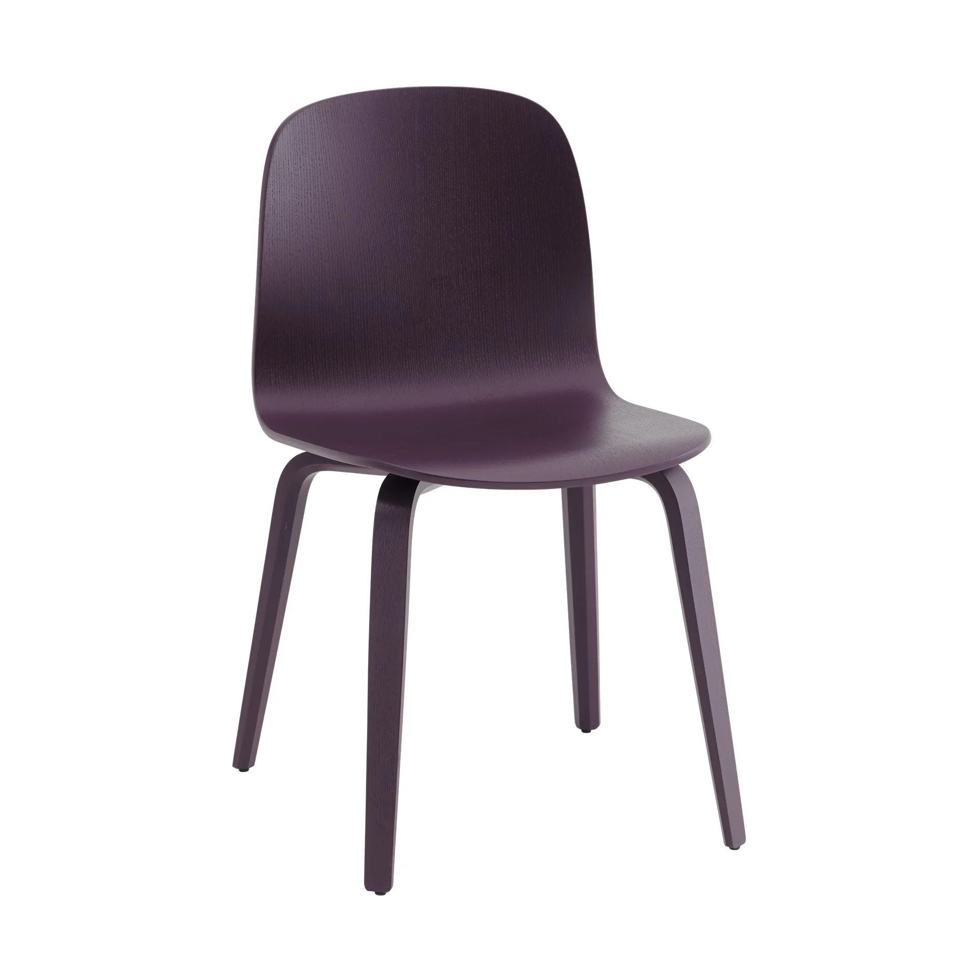 Sedia Visu con base in legno, Prugna scuro Muuto