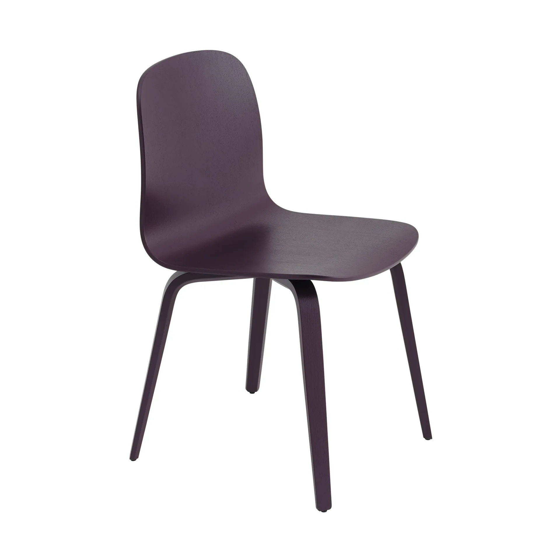 Sedia Visu con base in legno, Prugna scuro Muuto