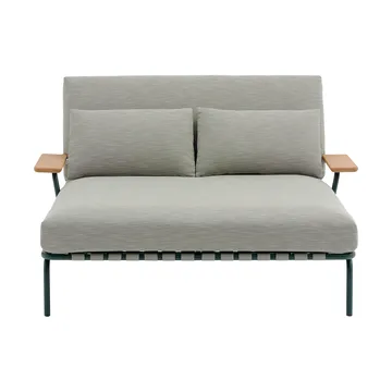 Settle chaise longue - Ribbed Weave 2-dark green, con braccioli - Muuto