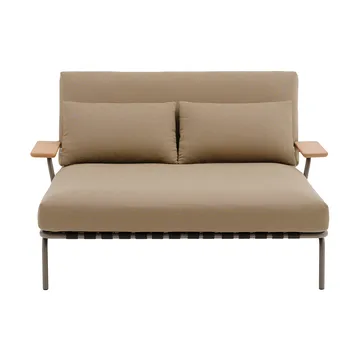 Settle chaise longue - Ribbed Weave 5-taupe, con braccioli - Muuto