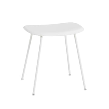 Sgabello Fiber - bianco, base in acciaio bianco - Muuto
