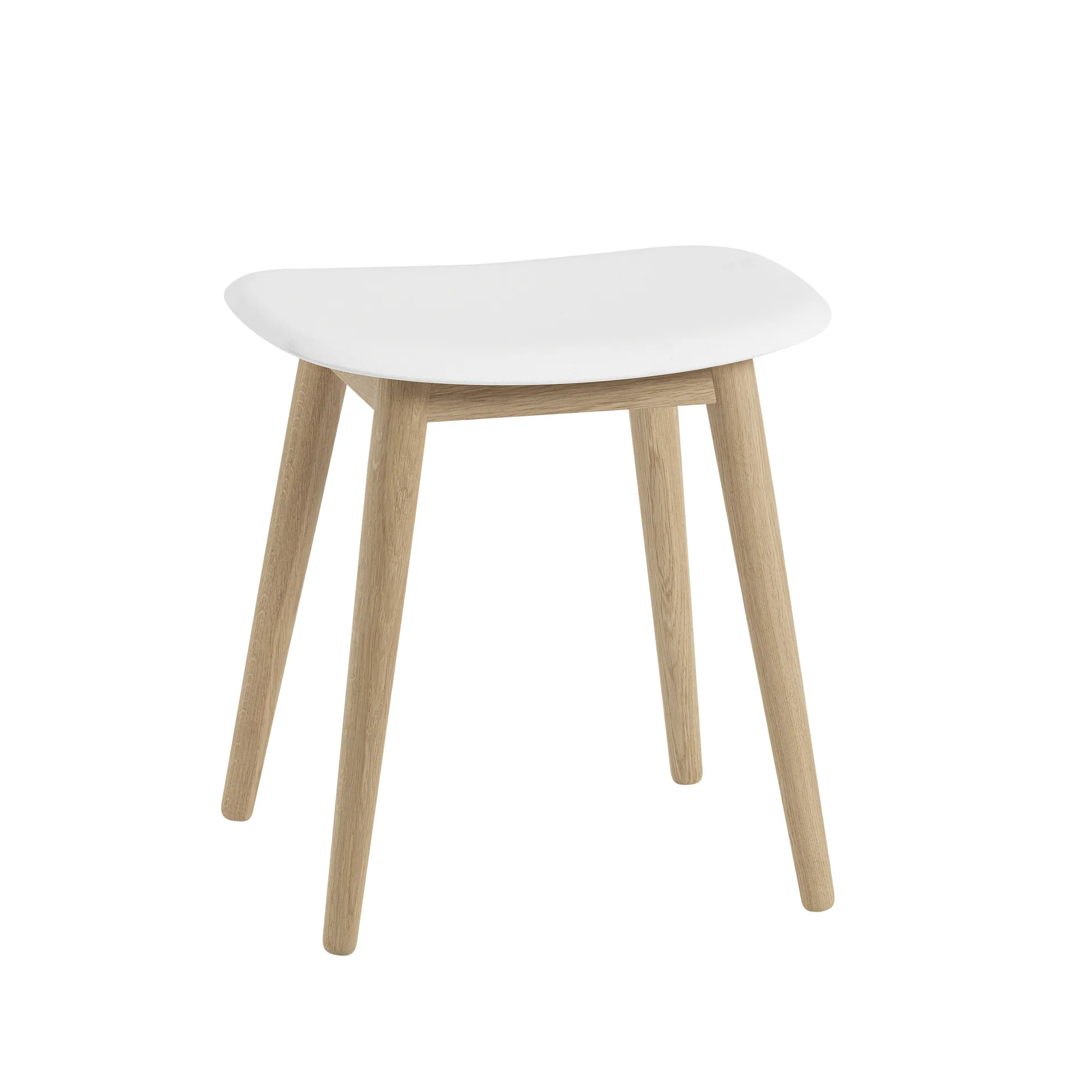 Sgabello Fiber, bianco naturale, gambe in rovere Muuto