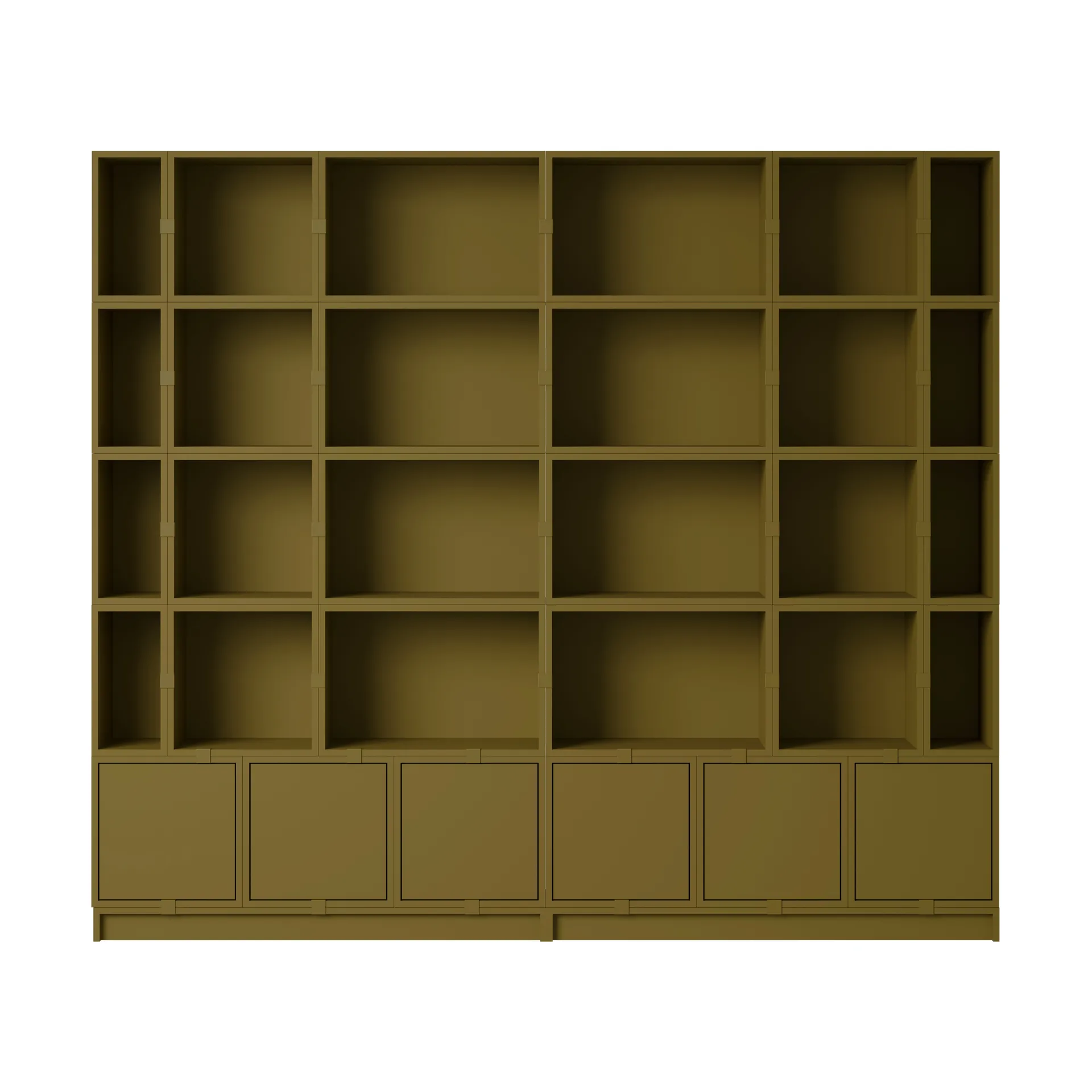 Stacked sistema di stoccaggio Bookcase Configuration 1, Brown Green Muuto