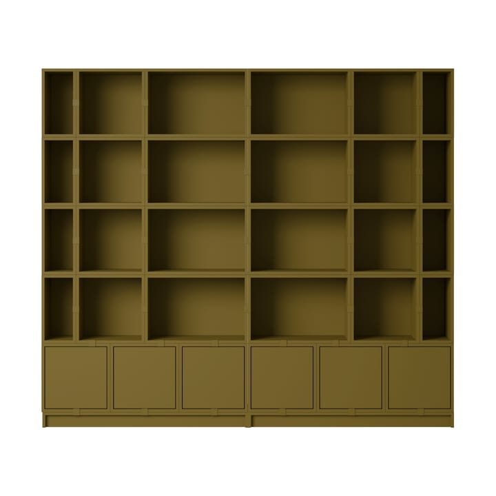 Stacked sistema di stoccaggio Bookcase Configuration 1 - Brown Green - Muuto