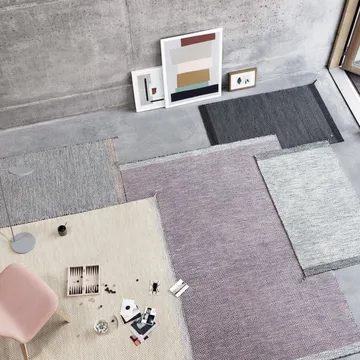 Tappeto in lana Ply 85x140 cm - nero-bianco - Muuto