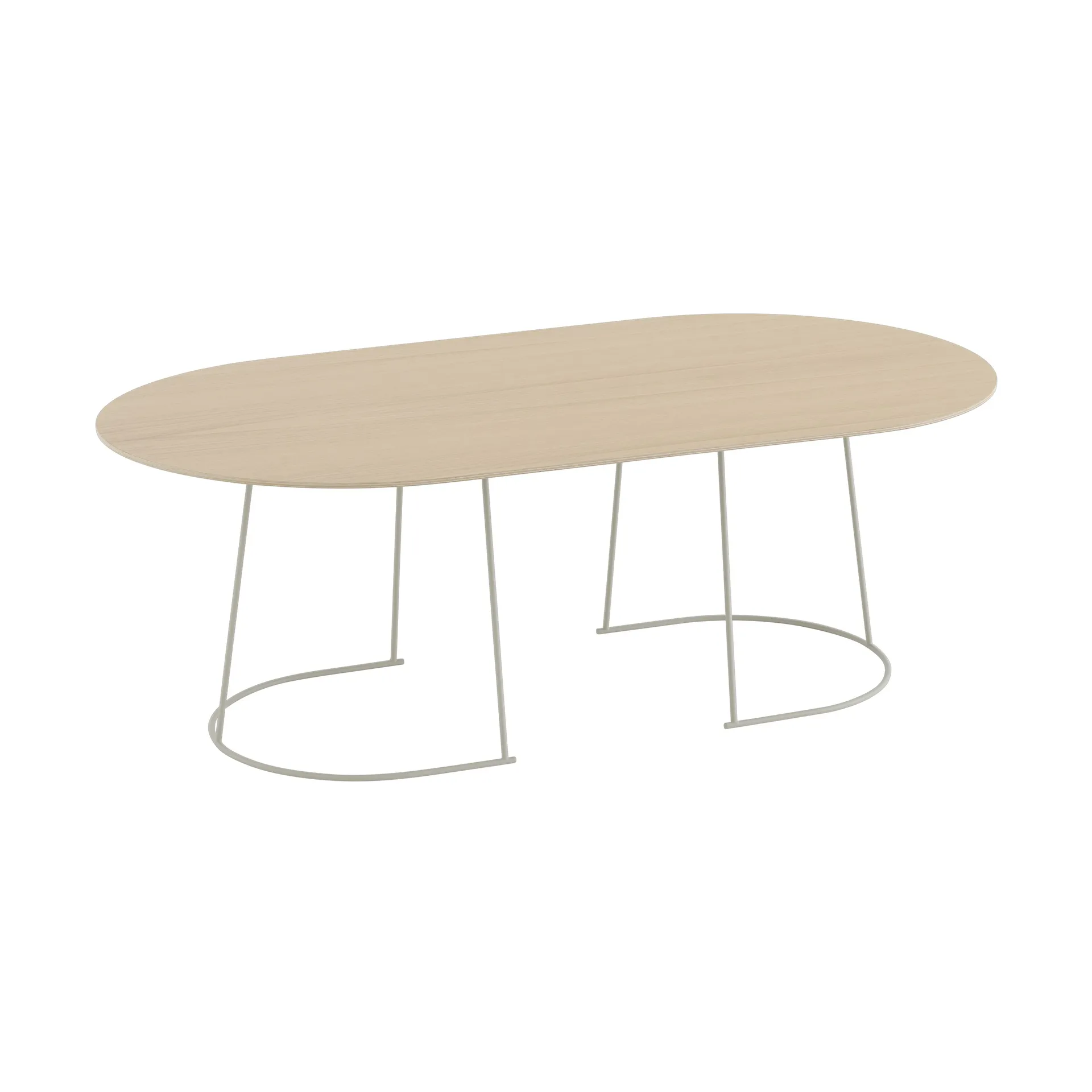 Tavolino Airy L, Rovere impiallacciato laccato – bianco sporco Muuto
