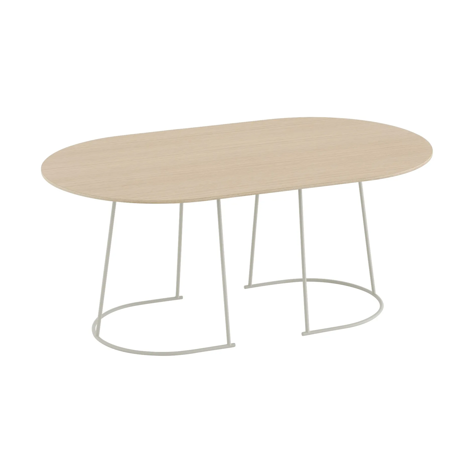 Tavolino Airy M, Rovere impiallacciato laccato – bianco sporco Muuto