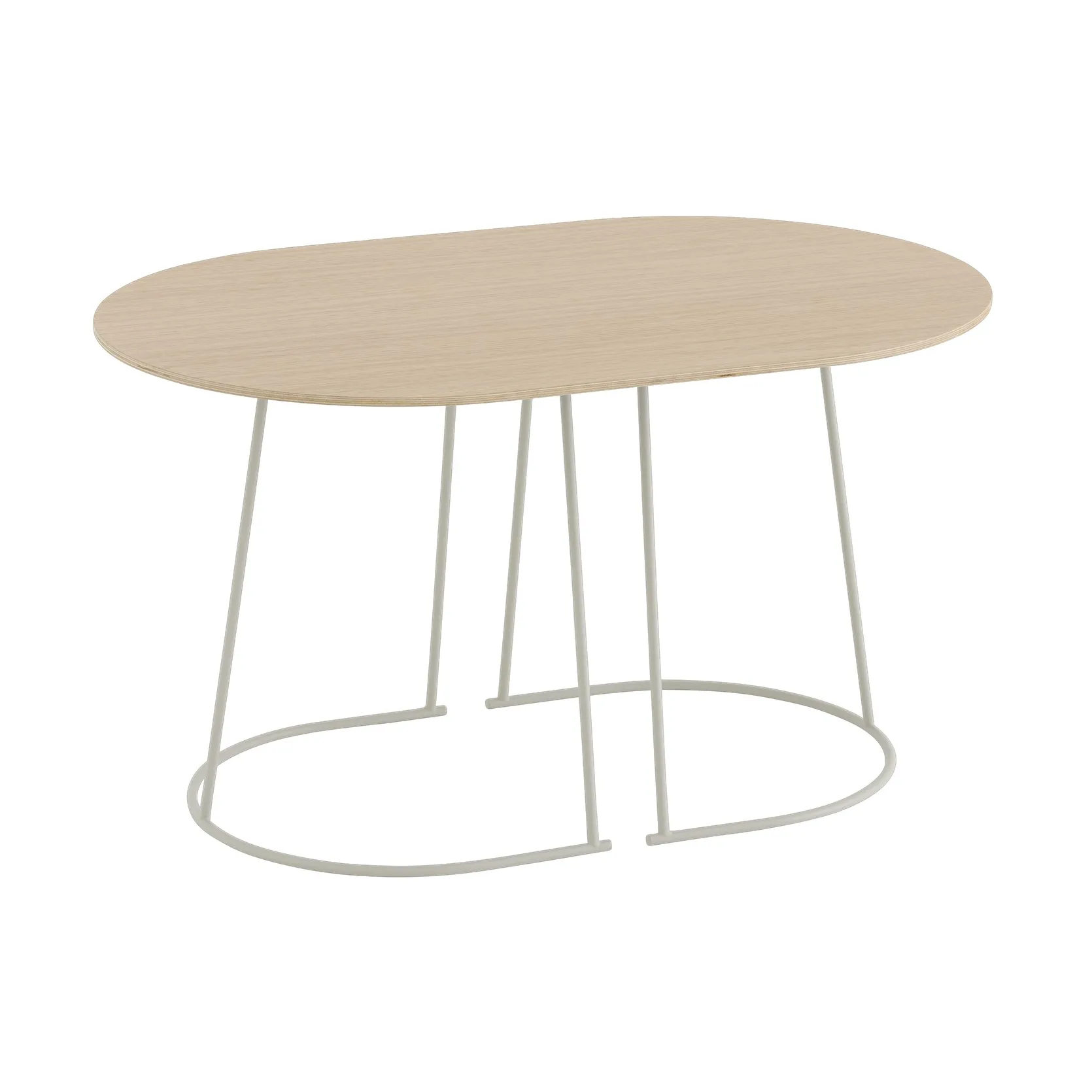 Tavolino Airy S, Rovere impiallacciato laccato – bianco sporco Muuto